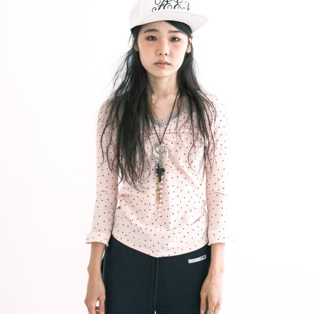 mini heart lace top (light pink)