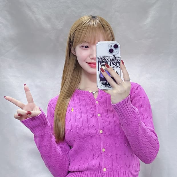 폴로 랄프로렌 핑크 포니 케이블 가디건 