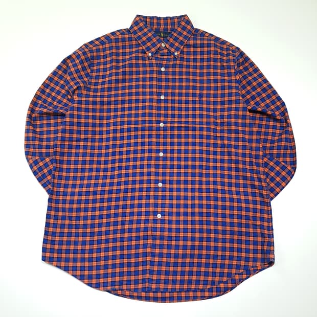 CK020 L 폴로 00s 오렌지네이비 모던 타탄체크 셔츠 남방