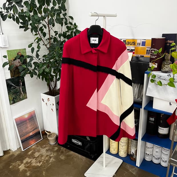 msgm 울/캐시미어 케이프 코트 14A(성인여성가능)