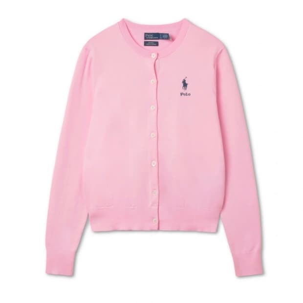 폴로랄프로렌 핑크캡슐컬렉션 코튼 블렌드 가디건