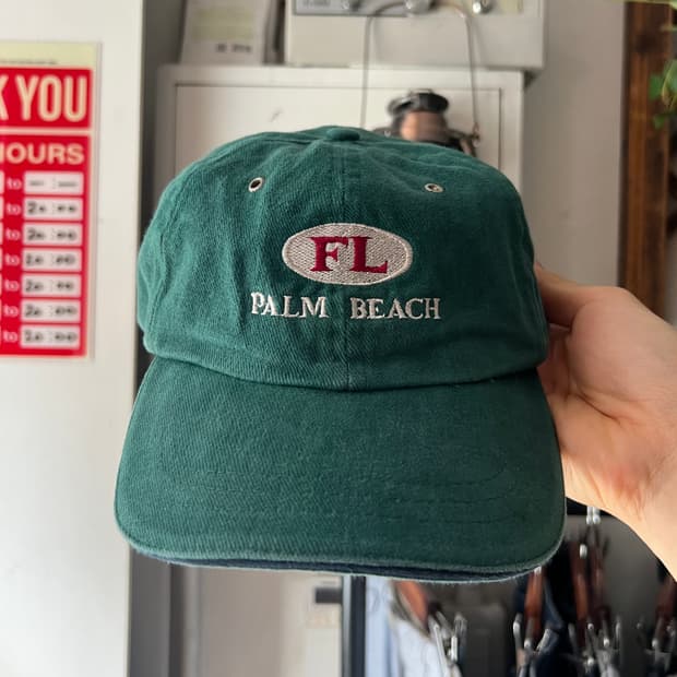 90's USA 빈티지 FL PALM BEACH 그린 볼캡