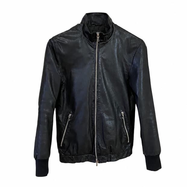 Two-Way Zip Leather Jacket