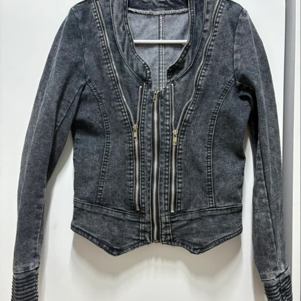 빈티지 흑청 데님 자켓