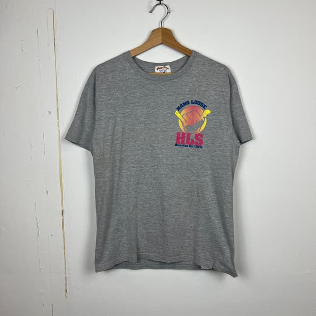 JPN Hang Loose 회색 프린팅 티셔츠 M