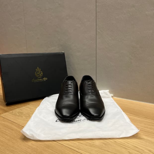 커스텀에이드 키높이 7cm 스트레이트팁 소가죽 옥스퍼드 정장구두 (260