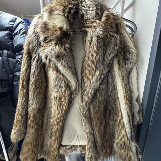 H&M 브라운 퍼 코트