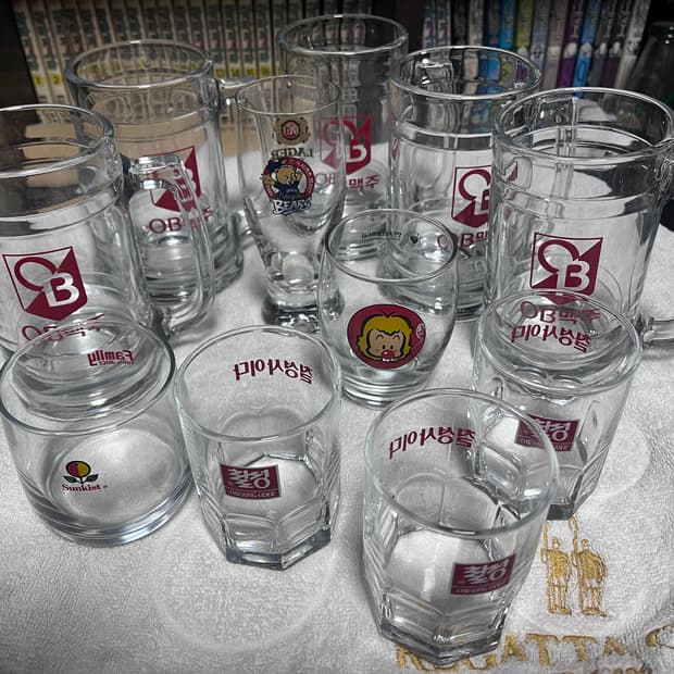 레트로 잔 일괄 판매