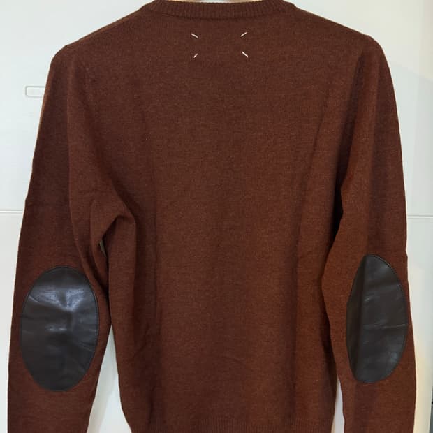 메종 마르지엘라 엘보 패치 크루넥 스웨터 (S)