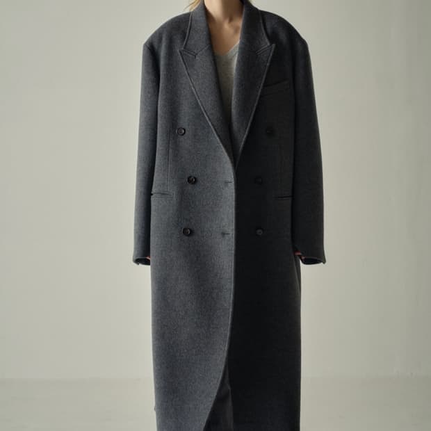 파사드패턴 캐시미어 더블코트 블랙 XS