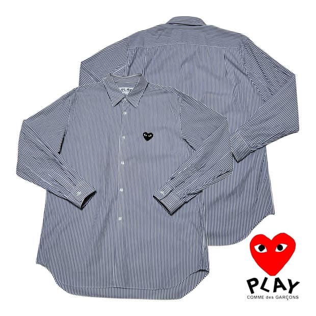 (L) 24ss 꼼데가르송 플레이 스트라이프셔츠