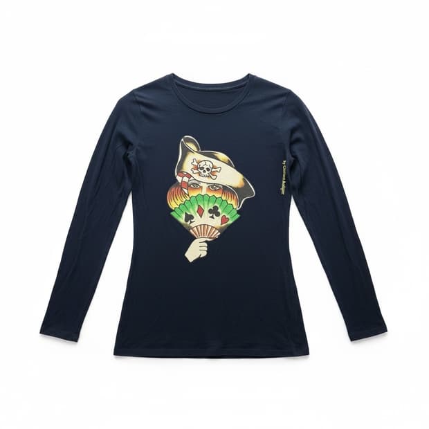 에드하디 바이 크리스찬 오디지에 여성 해적 그래픽 롱슬리브 티 