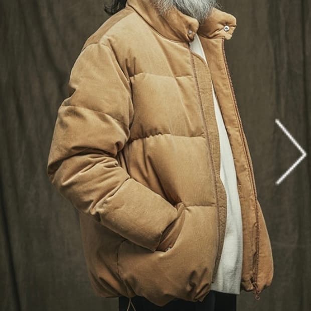 프리즘 웍스 코듀로이 구스 다운 점퍼 패딩L