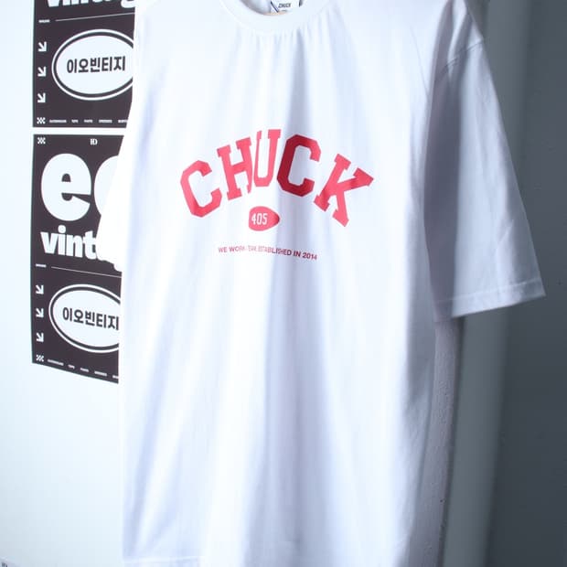 (L-XL) 척 반팔 티셔츠 새상품 빅로고 화이트 올드스쿨-H33568