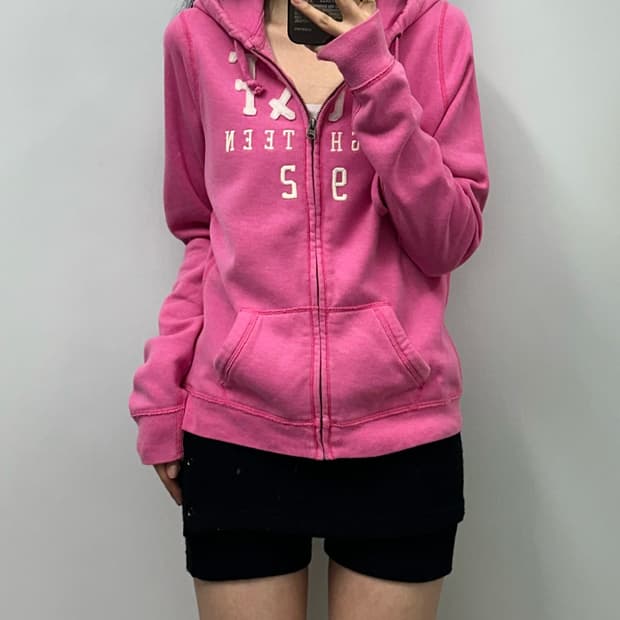 아베크롬비 y2k 와투케 핑크 후드집업