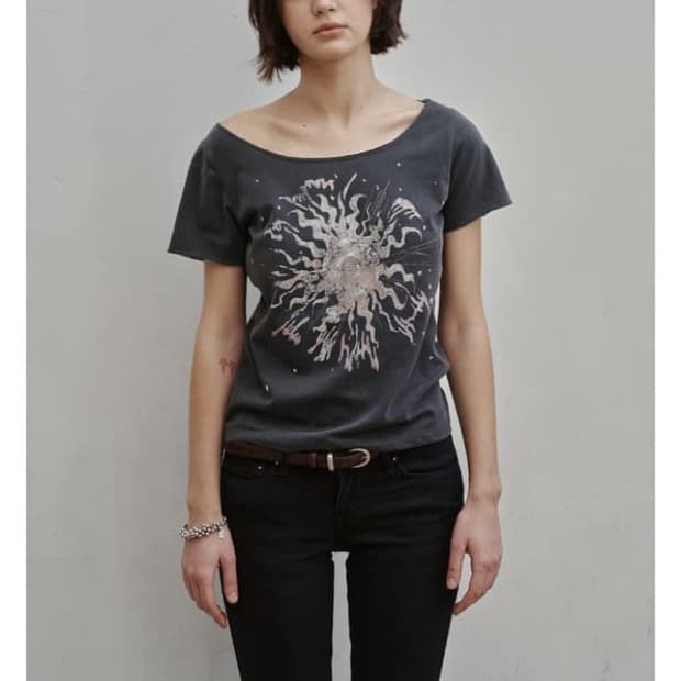 Settle for moon 세틀포문 로고 티셔츠 차콜