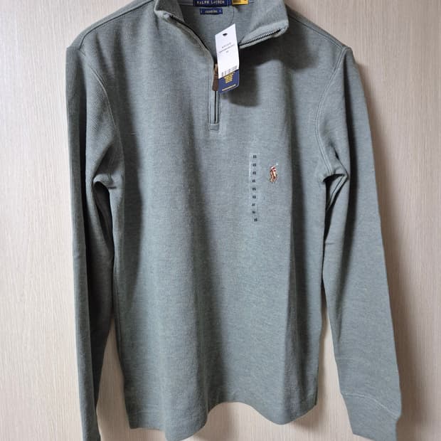 정품 (새제품) 폴로 랄프로렌 반집업 코튼 니트 스웨터 XS