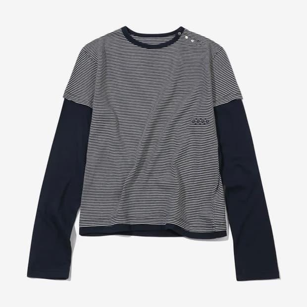 새상품) 메인부스 레이어드 보더 티셔츠 네이비 