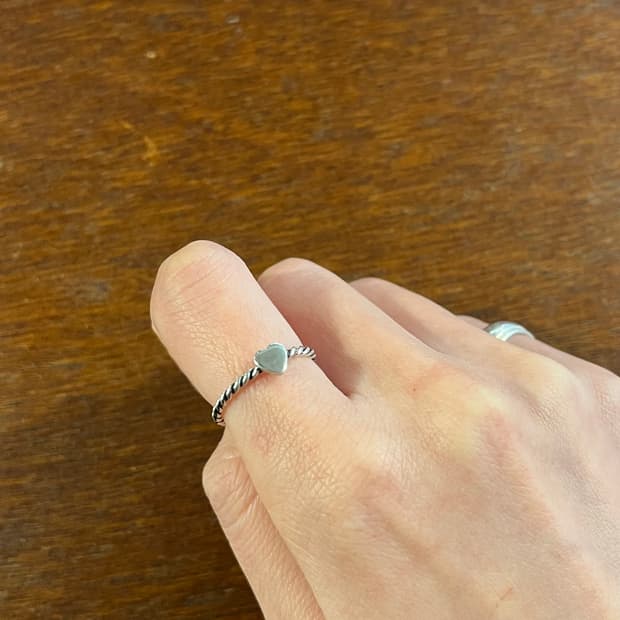 새상품 925 하트꽈배기 은반지 링