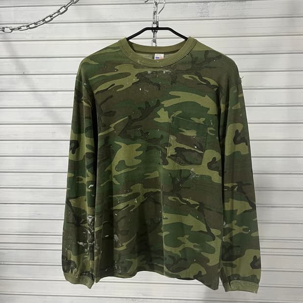 80s Woodland camo long slv (USA made)