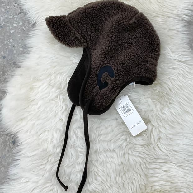 브라운 플리스 이어머프 비니