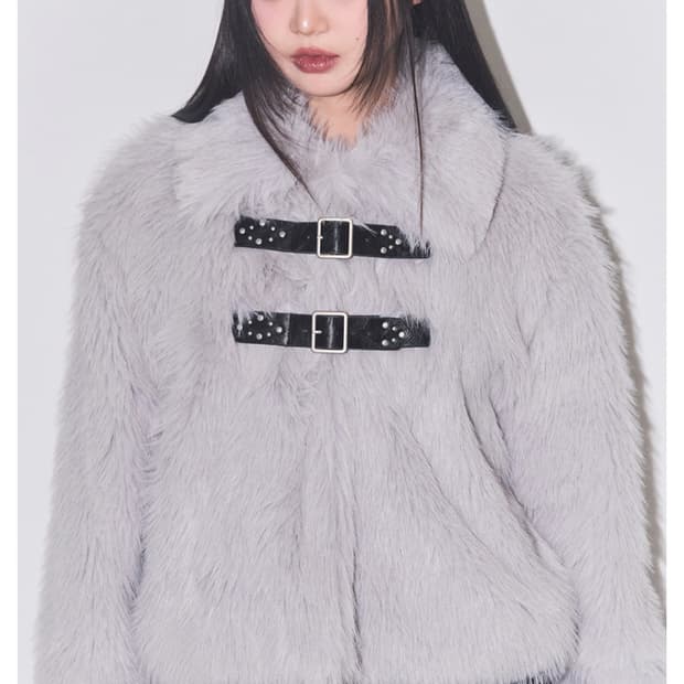 일리고 ILLIGO 퍼피 숏 퍼 자켓 그레이