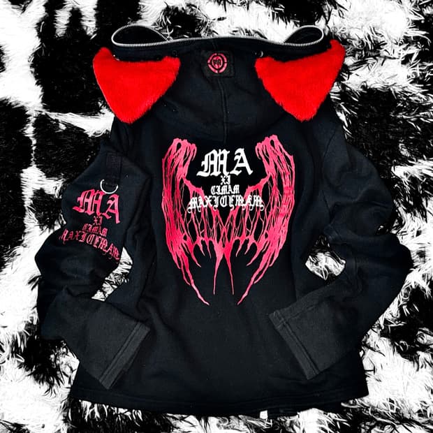 *rare* punk nekomimi hoodie zip