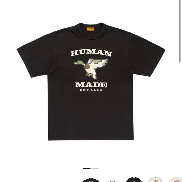 휴먼메이드 오리 그래픽 티셔츠 블랙