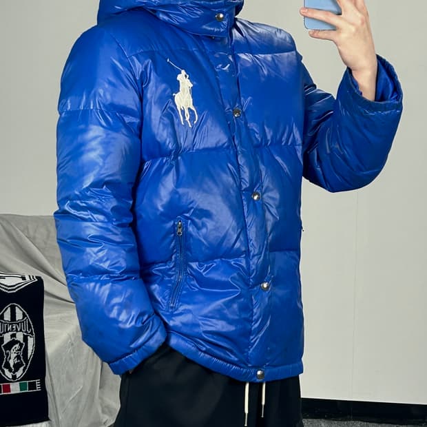 폴로 랄프로렌 빅포니 블루 패딩 XL  