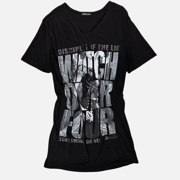 overlay lettering long t-shirt