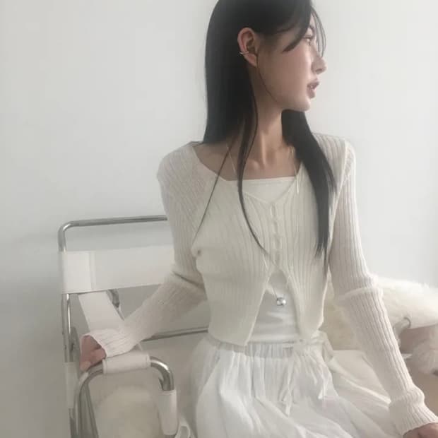 노비야카 골지 가디건 