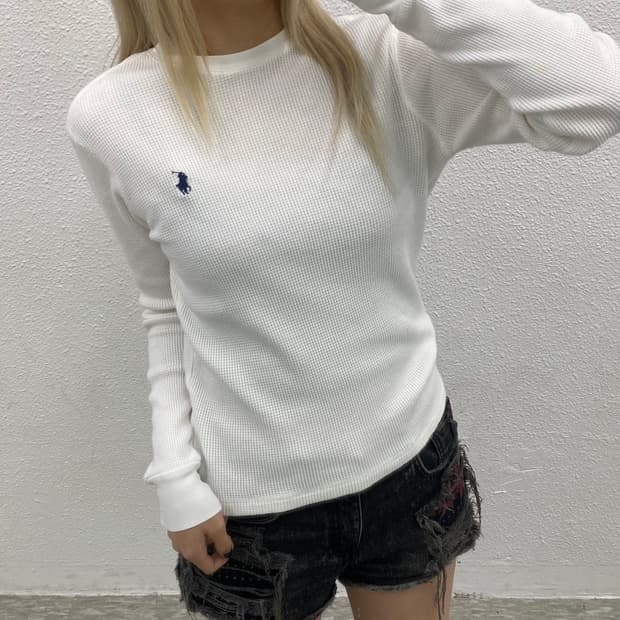 폴로 랄프로렌 네이비포니 와플 롱슬리브 M
