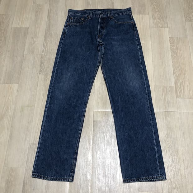 (32) 00's 리바이스 501 스트레이트핏 워시드 중청 데님