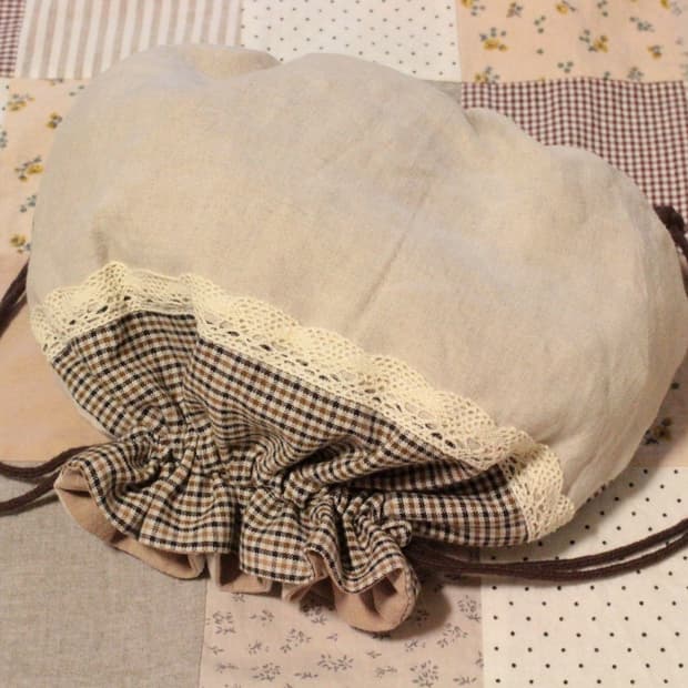 핸드메이드 빈티지 업사이클링 셔링 스트링 파우치