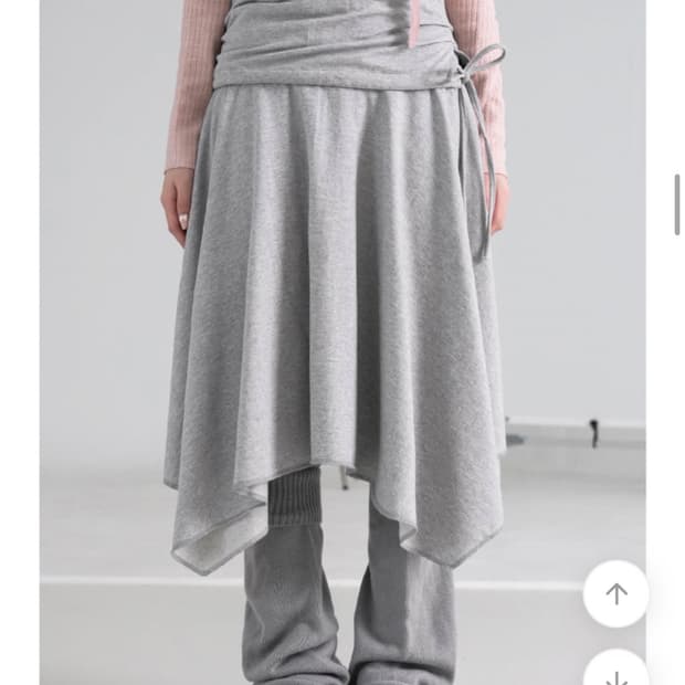 바이너리원 쥬얼 언발 미디 스커트 그레이 