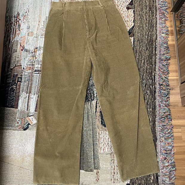 [S] 크리스타세야 핀 턱 코듀로이 팬츠