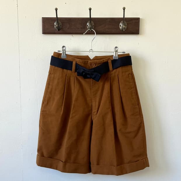 Simplicitg 핀턱 카멜 울 팬츠 