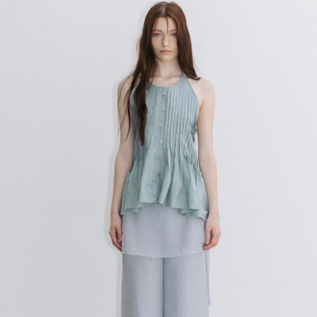 아뜰리에에디션 플리츠 홀터 탑 pleated halter top