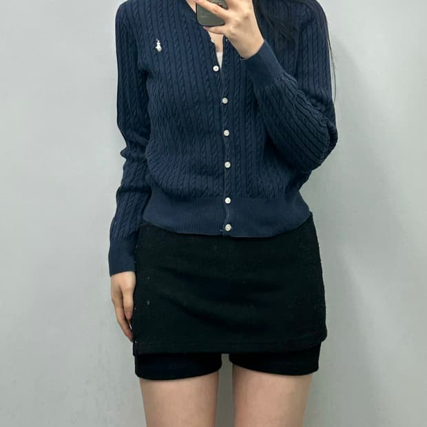 폴로 랄프로렌 네이비 꽈배기 니트 가디건
