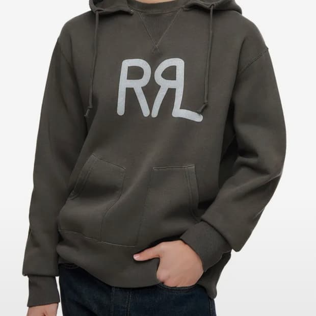 RRL 로고 플리스 후드티