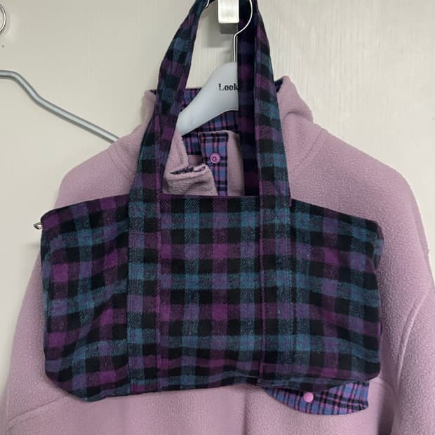 엔조 블루스 피치 체크 더플 백 (Purple)