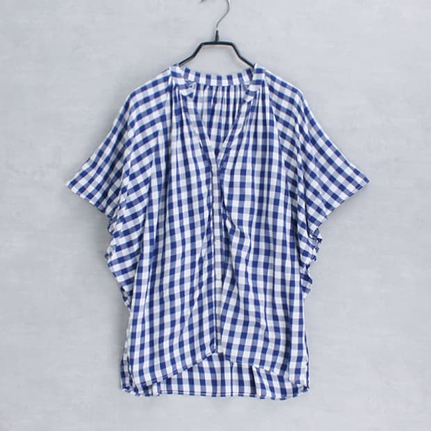 GLOBAL WORK  gingham check top _ S4941