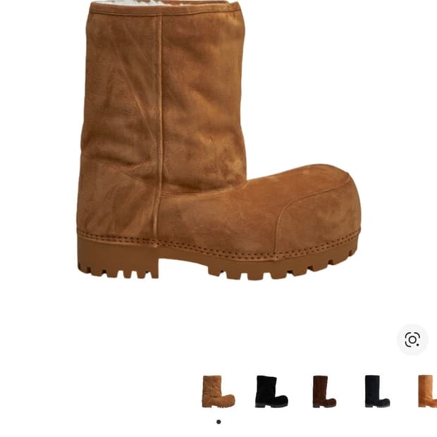 [40E] 발렌시아가 알래스카 퍼 부츠 브라운