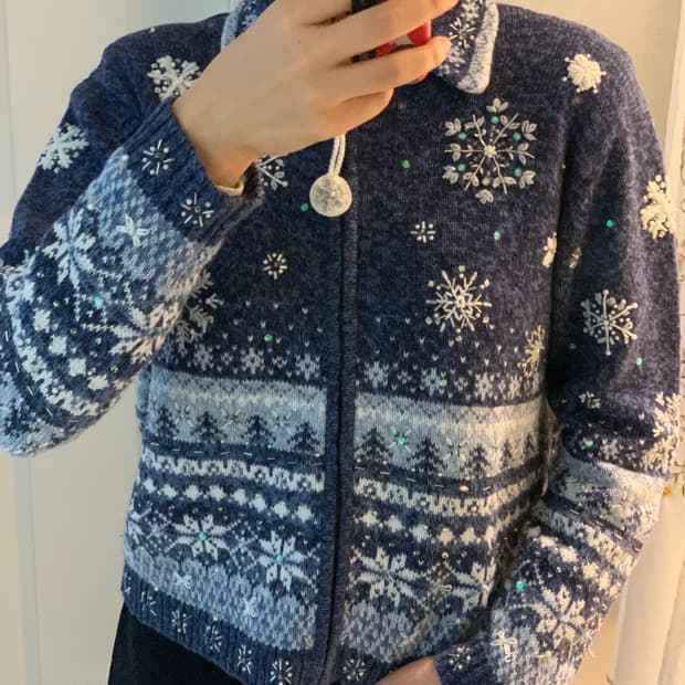 Tiara 티아라 크리스마스 눈꽃 가디건