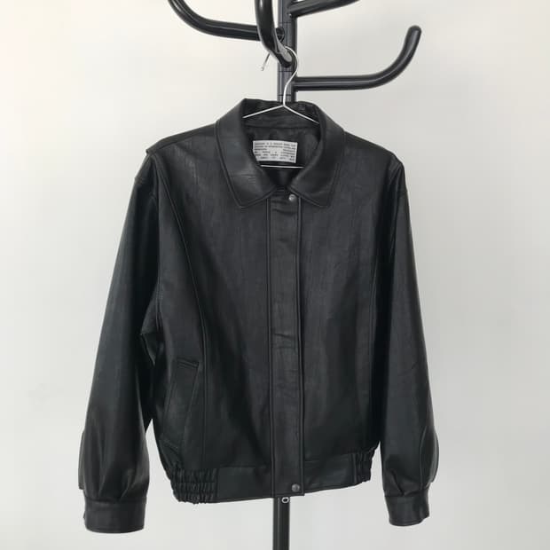 비건 레더 자켓 블랙