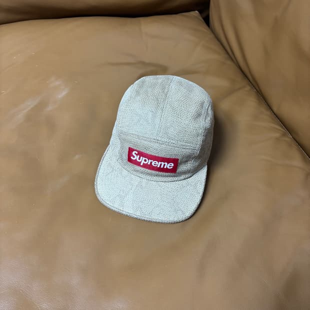 슈프림 캠프캡 모자 박스로고 스네이크