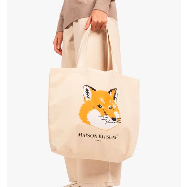 메종키츠네 폭스헤드 토트백 에크루 Free 
