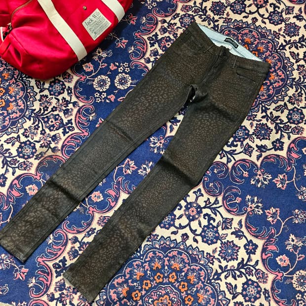 HABITUAL in USA 레오파드 데님 스키니 팬츠 27size