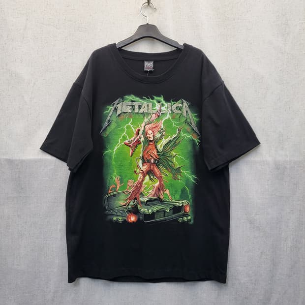 락볼루션 메탈리카 프린팅 반팔 티셔츠