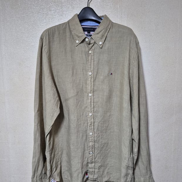 한섬 타미힐피거 린넨 퍼그먼트 워싱 셔츠